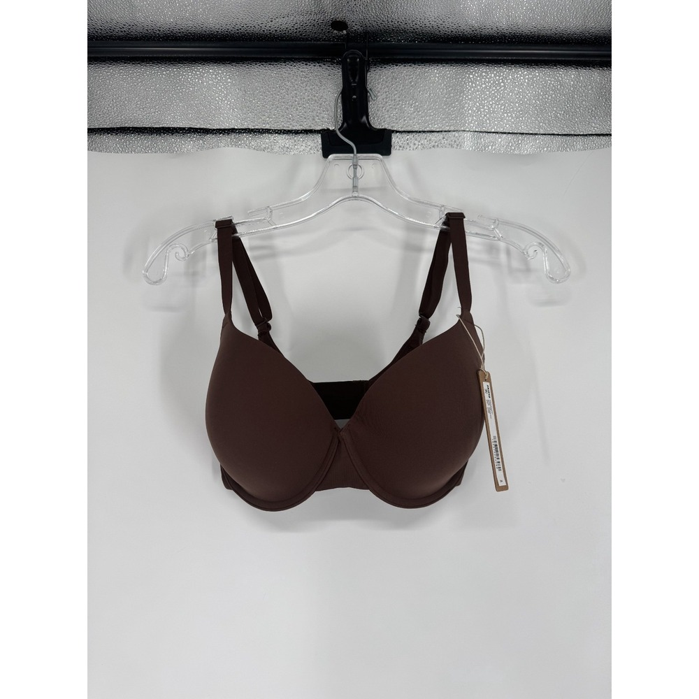 SKIMS Fits Everybody T Shirt Bra Womens Size 32DDD Cocoa Brown Padded Underwired